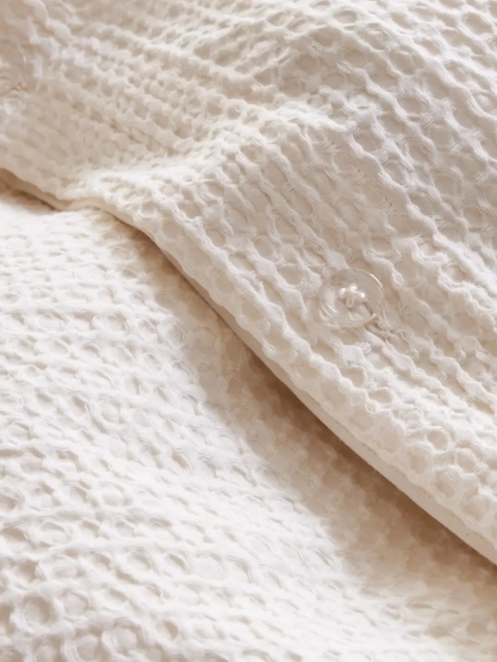 Organic Luxe Honeycomb Duvet Cover Set King CA King Undyed Ivory
